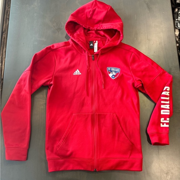 EUC Men's Adidas FC Dallas Red Hoodie Size Medium M - Picture 1 of 5